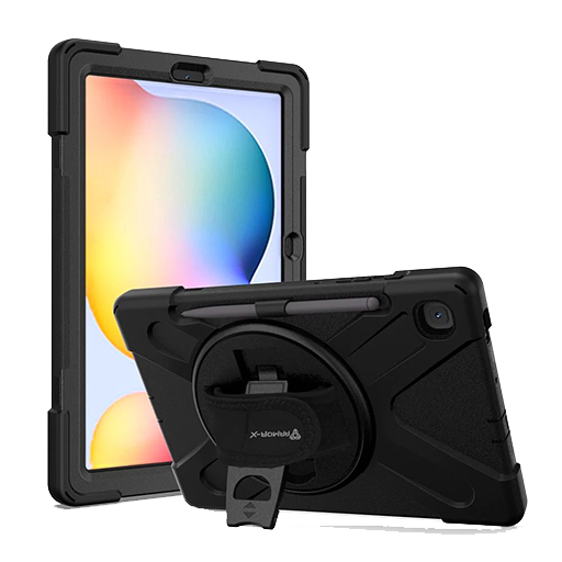 JLN-SS-P610 | Samsung Galaxy Tab S6 Lite SM-P613 P619 2022 / SM-P610 P615 2020 | Ultra 3 layers shockproof rugged case with hand strap and kick-stand
