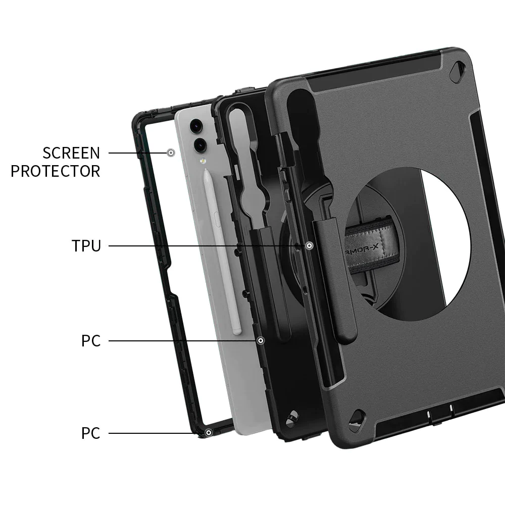 rin-ss-x710-samsung-galaxy-tab-s9-sm-x710-x716-rainproof-military-grade-rugged-case-with-hand-strap-and-kick-stand