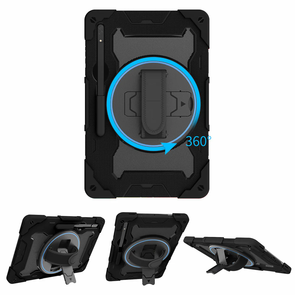 nbn-ss-x900-samsung-galaxy-tab-s8-ultra-sm-x900-x906-ultra-3-layers-shockproof-rugged-case-with-hand-strap-and-kick-stand